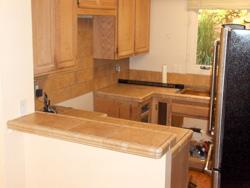 kitchen remodel and custom tile countertop